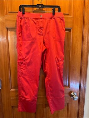 Chico’s Brigitte Crop Pants Coral Red Size 0.5 US Size 4 Slim EUC